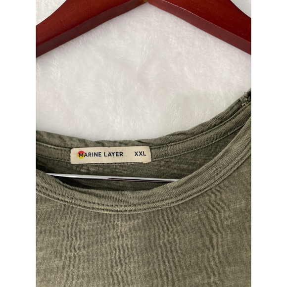 Marine Layer Mens XXL Pocket Crew T-Shirt Bundle 2 Blue Olive Green Slub USA - Picture 5 of 8